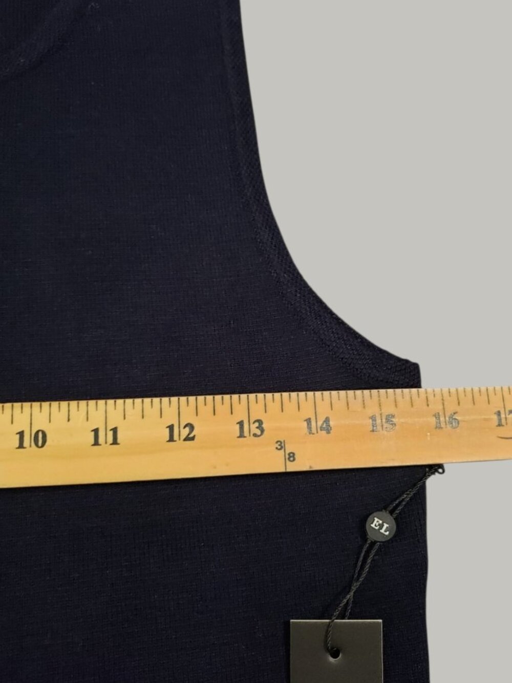 Emerson Lang Sleeveless Sweater Vest W/Gold Button Front Navy Blue& Gold Medium - Picture 6 of 10